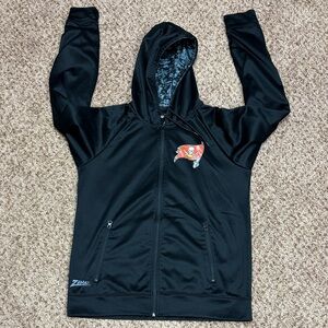 Tampa Bay Bucs Black Zip-Up Hoodie with Logo